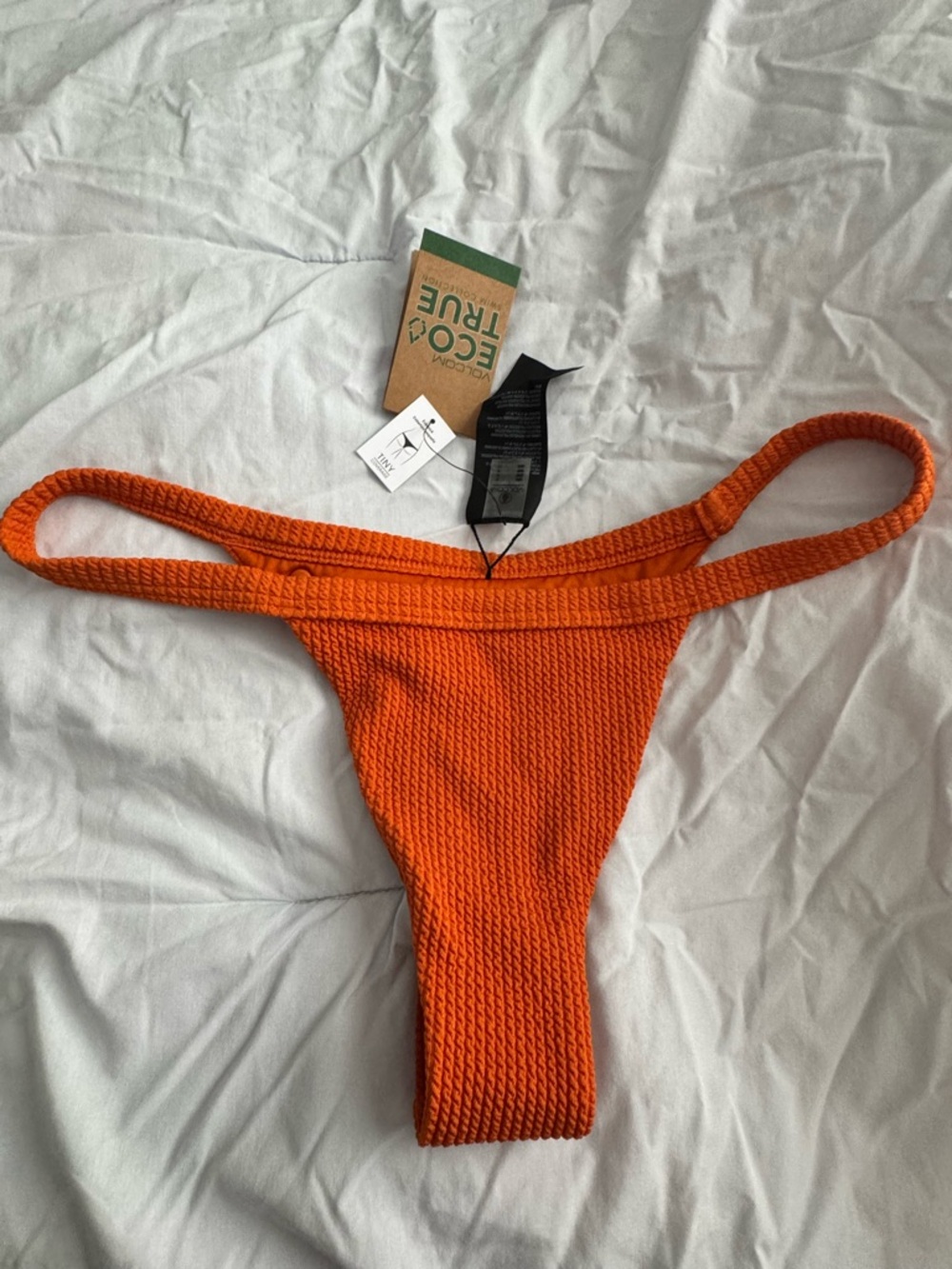 Volcom Orange Textured Bikini Bottom - Medium NWT